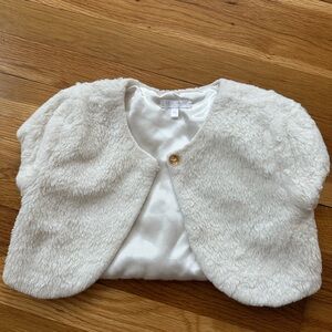 Tahari Ivory Faux Fur Kids Vest